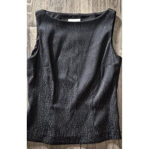 David Warren Sleeveless Pleated Blouse Button Back Women's Size 6